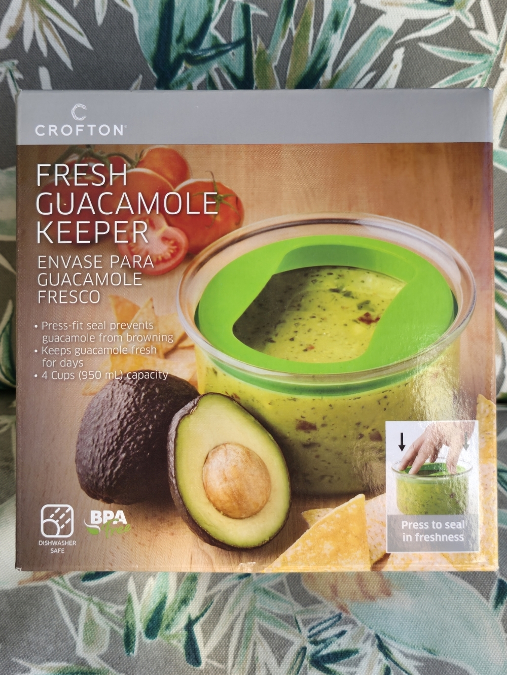New Crofton Fresh Guacamole Keeper With Lid 4 CUP Capacity DISHWASHER SAFE
